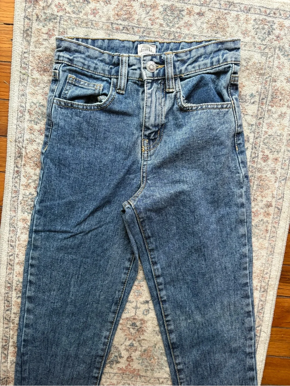Girls Franki Jeans Size 7 Classic High-Waist Blue Jeans